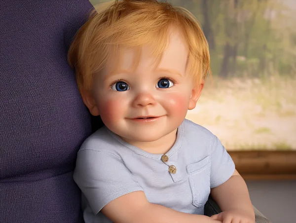 A close-up of a happy toddler — the kind of child Liam is built for.